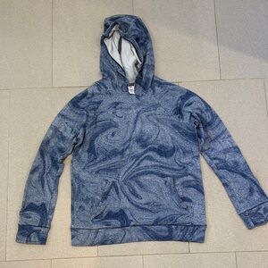 Blue Patterned Athleta Girl Hoodie with front pocket size XL